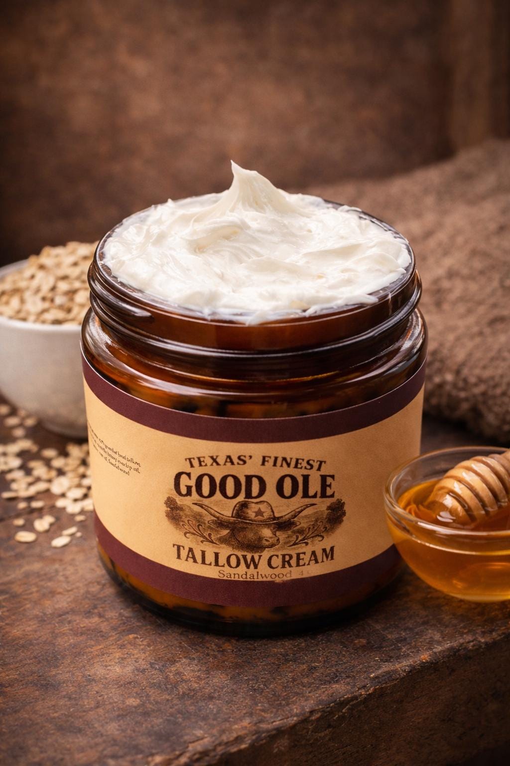Redness Relief Regenerative Tallow and Colloidal Oats cream with medicinal grade Manuka Honey